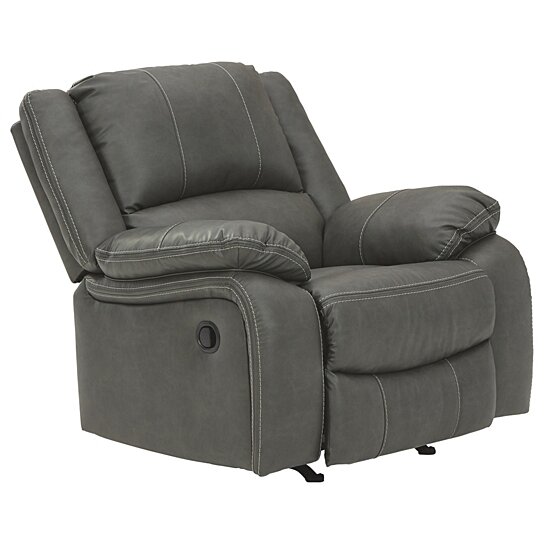 Saltoro Sherpi Faux Leather Upholstered Rocker Recliner with Jum